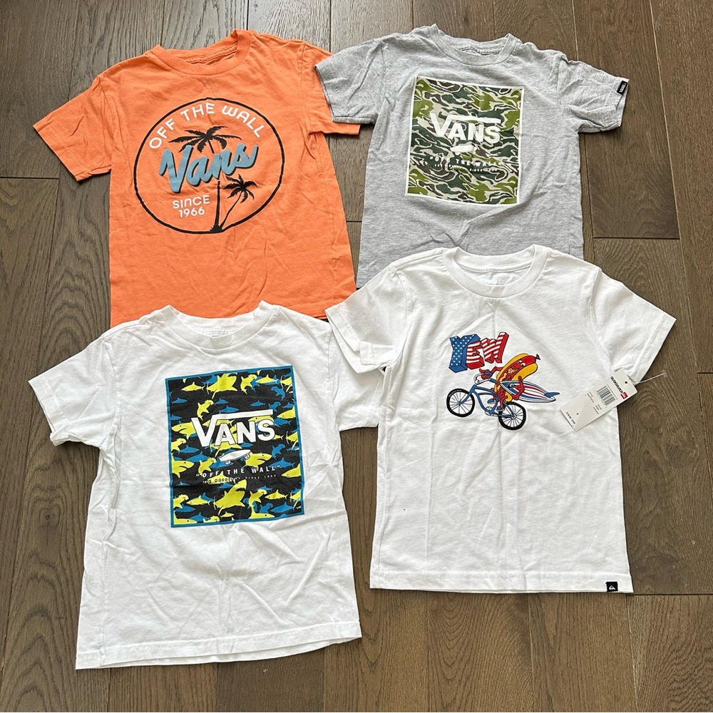 Vans Kids Short Sleeve Tees - Orange, Gray, White